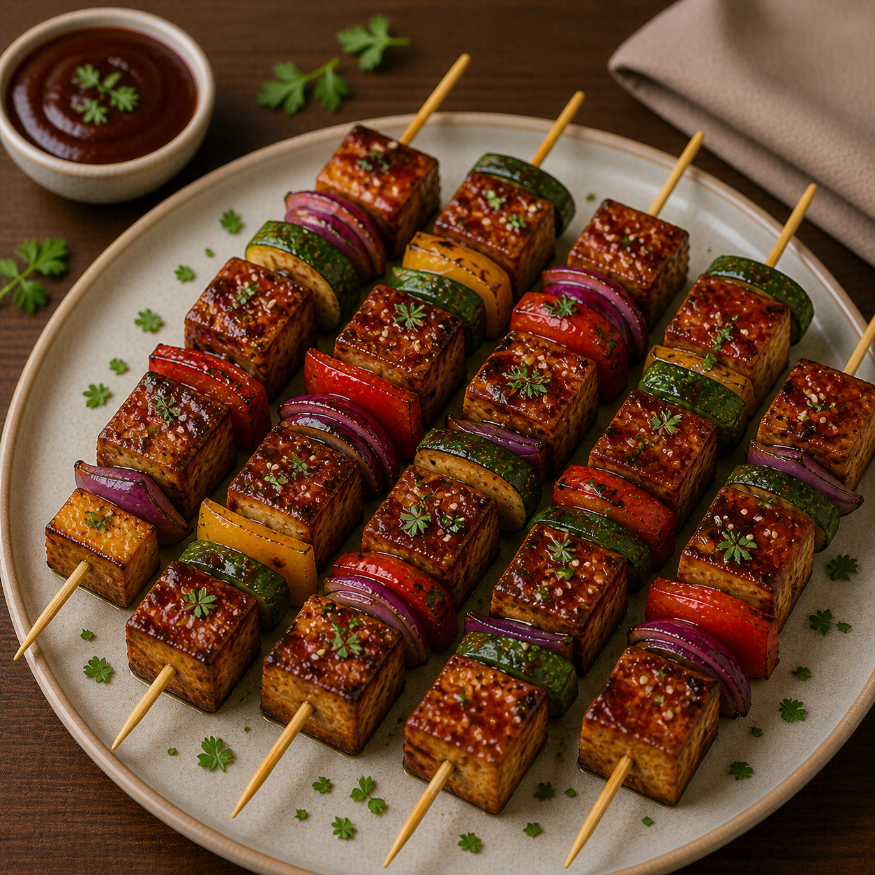 BBQ Tofu-Spieße